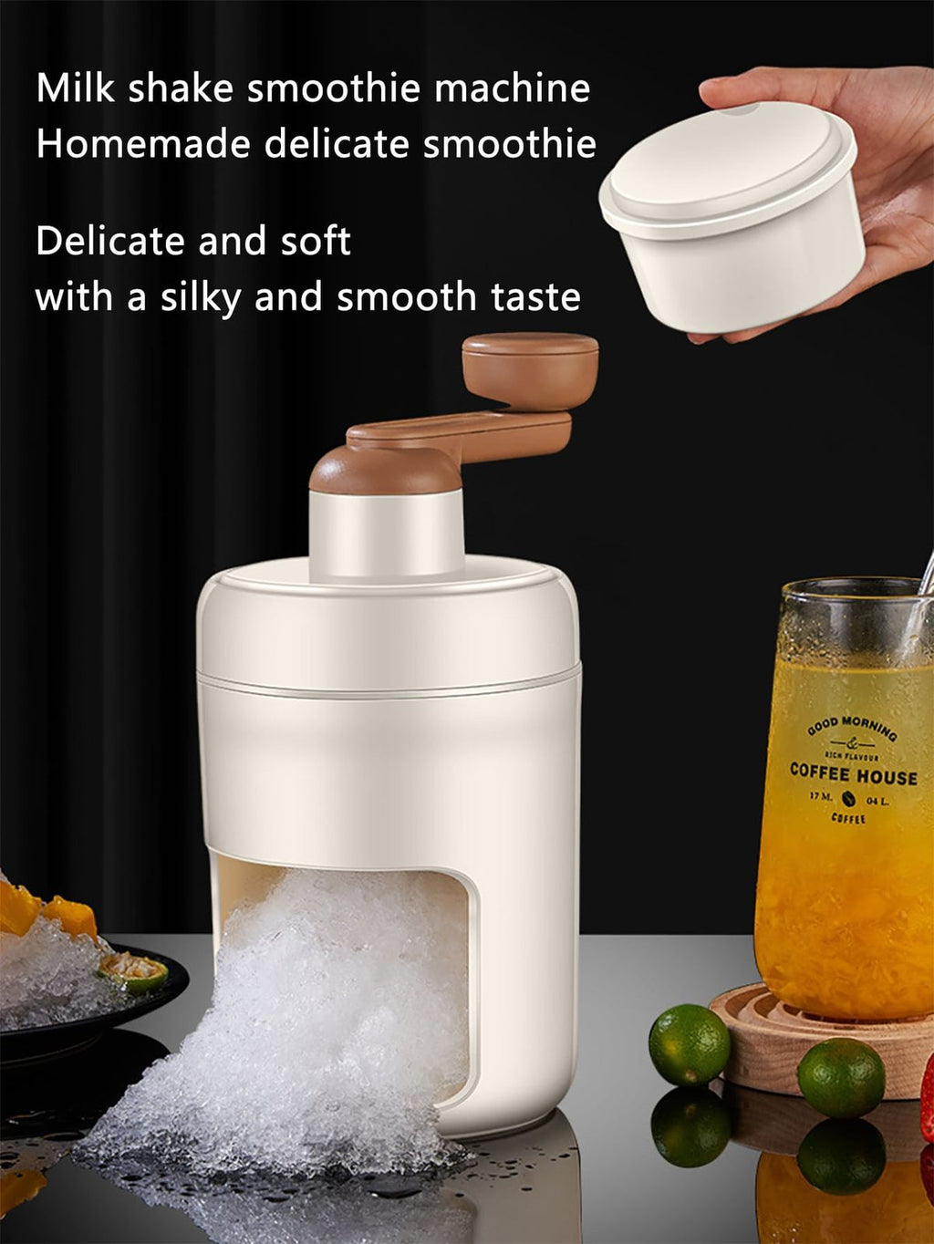 Manual Ice Shaver & Gola Maker – Portable Ice Crusher Machine for Home Use with Stainless Steel Blades