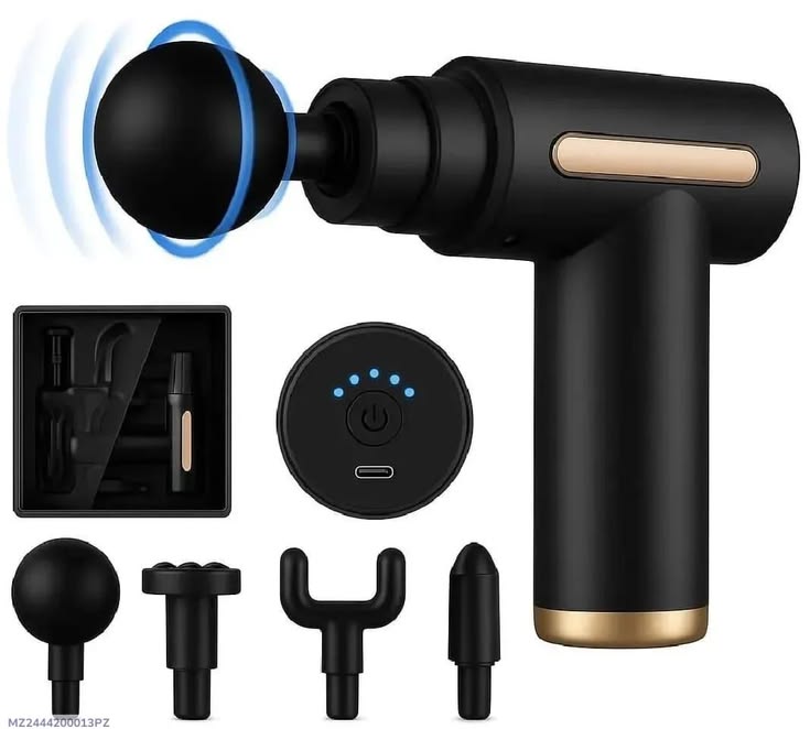Powerful Deep Tissue Massage Gun – Multiple Attachments & Adjustable Speed