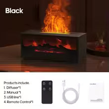 Luxury Flame Aroma Diffuser | Fireplace Effect Humidifier with Ambient Night Light for Homes, Cafes, Spas & Clinics