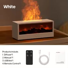 Luxury Flame Aroma Diffuser | Fireplace Effect Humidifier with Ambient Night Light for Homes, Cafes, Spas & Clinics