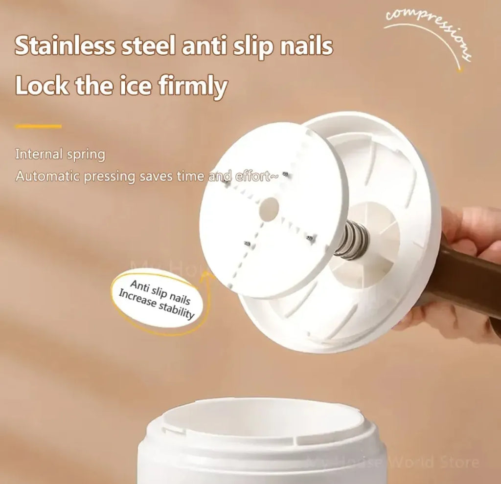 Manual Ice Shaver & Gola Maker – Portable Ice Crusher Machine for Home Use with Stainless Steel Blades