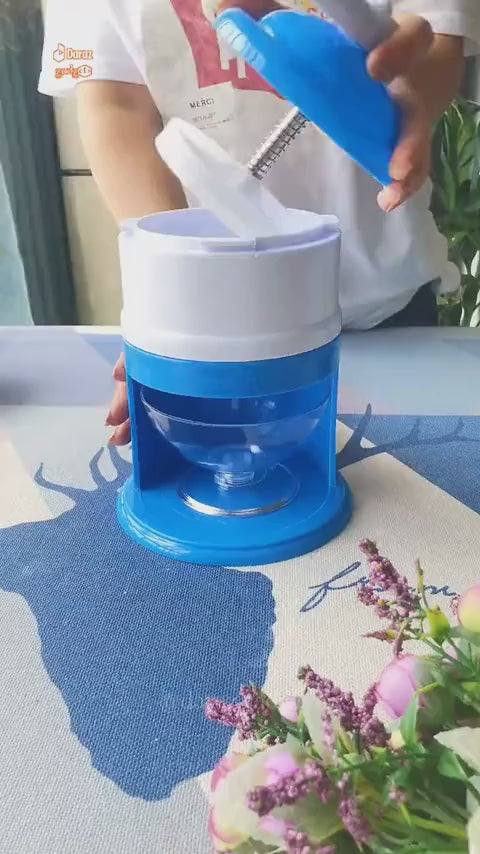 Manual Ice Shaver & Gola Maker – Portable Ice Crusher Machine for Home Use with Stainless Steel Blades