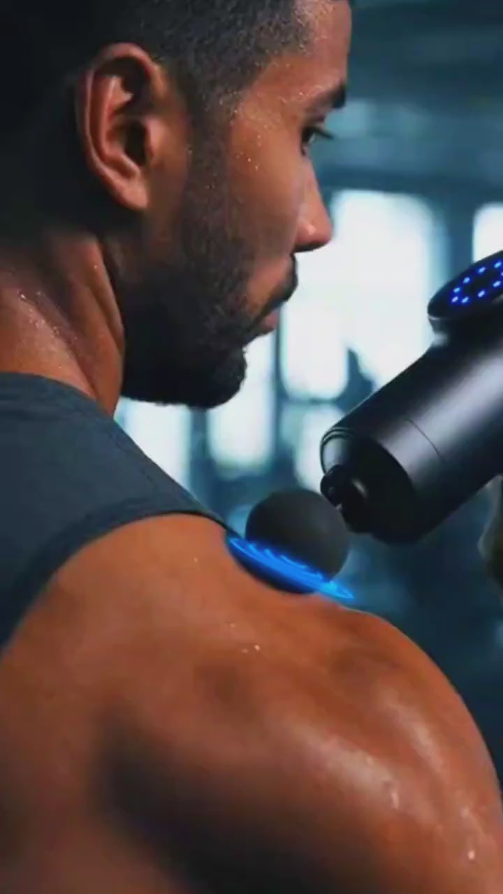 Powerful Deep Tissue Massage Gun – Multiple Attachments & Adjustable Speed