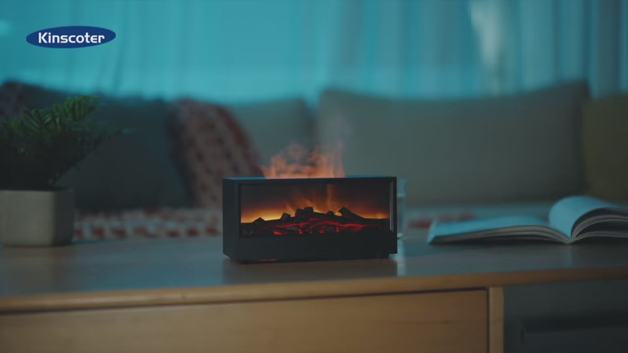 Luxury Flame Aroma Diffuser | Fireplace Effect Humidifier with Ambient Night Light for Homes, Cafes, Spas & Clinics